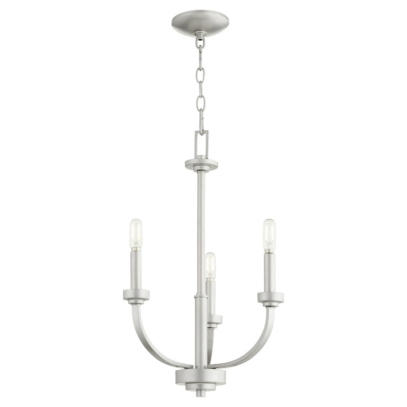 Quorum 6160-3-64 Three Light Chandelier, Classic Nickel