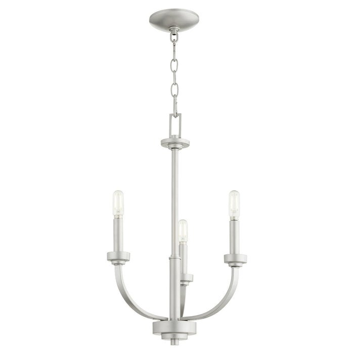 Quorum 6160-3-64 Three Light Chandelier, Classic Nickel