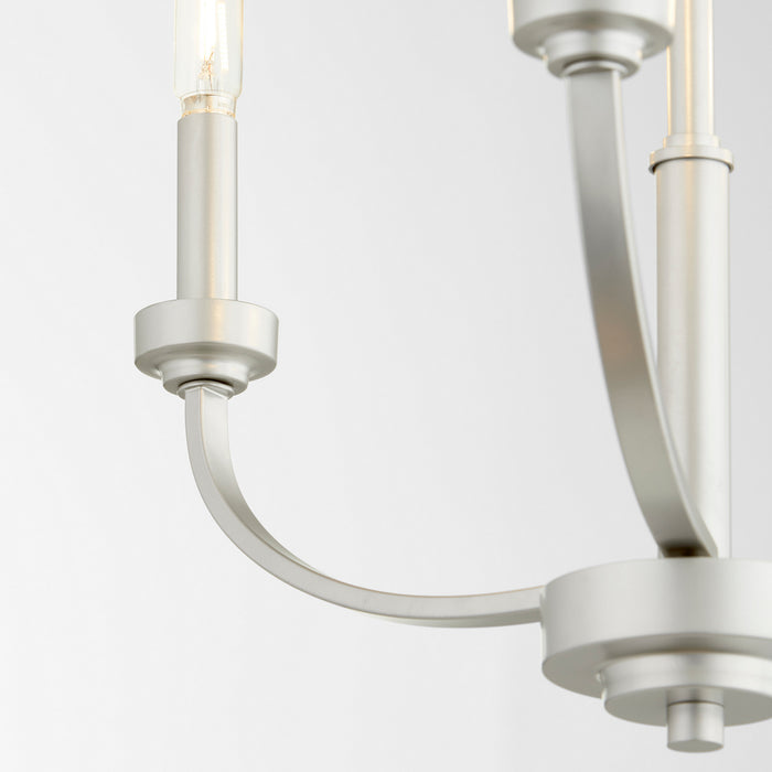 Quorum 6160-3-64 Three Light Chandelier, Classic Nickel