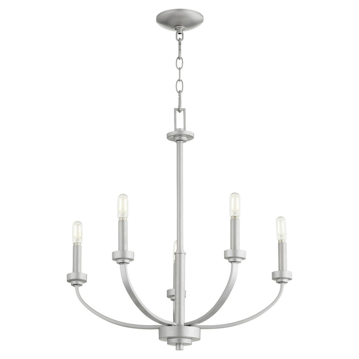 Quorum 6160-5-64 Five Light Chandelier, Classic Nickel