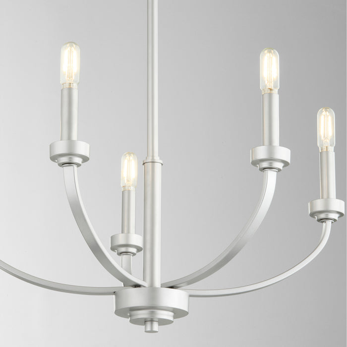 Quorum 6160-5-64 Five Light Chandelier, Classic Nickel