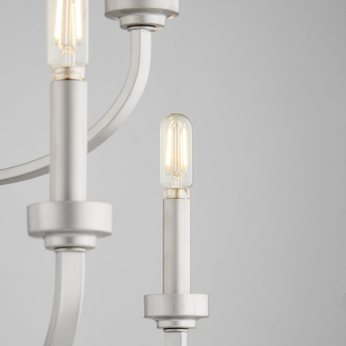 Quorum 6160-9-64 Nine Light Chandelier, Classic Nickel