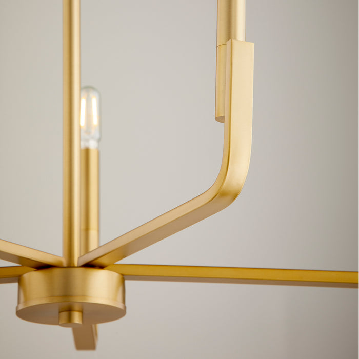 Quorum 6210-5-80 Six Light Chandelier, Aged Brass
