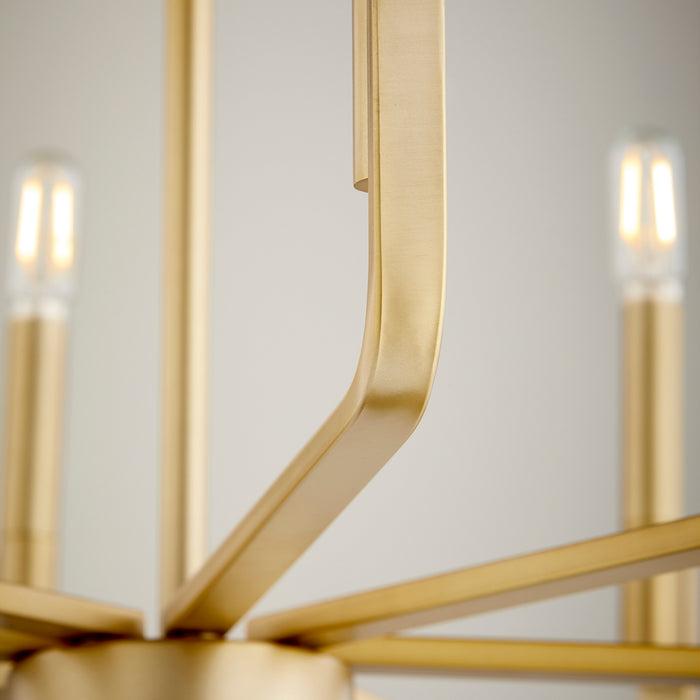Quorum 6210-8-80 Eight Light Chandelier, Aged Brass