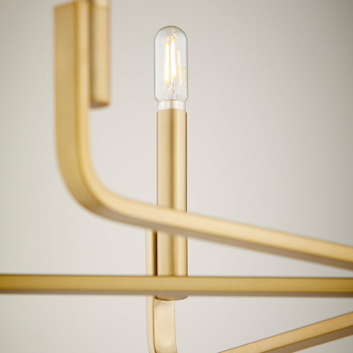 Quorum 6210-8-80 Eight Light Chandelier, Aged Brass