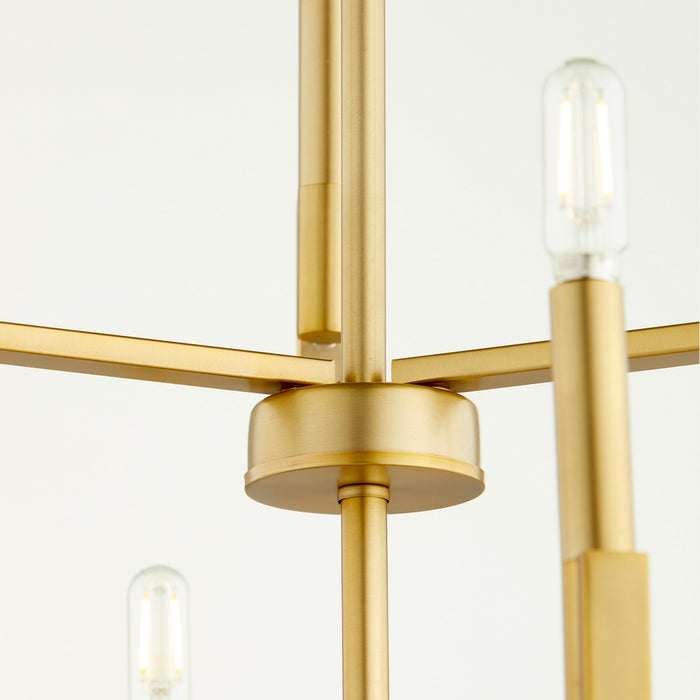 Quorum 6210-9-80 Nine Light Chandelier, Aged Brass