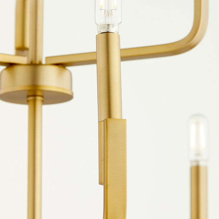 Quorum 6210-9-80 Nine Light Chandelier, Aged Brass