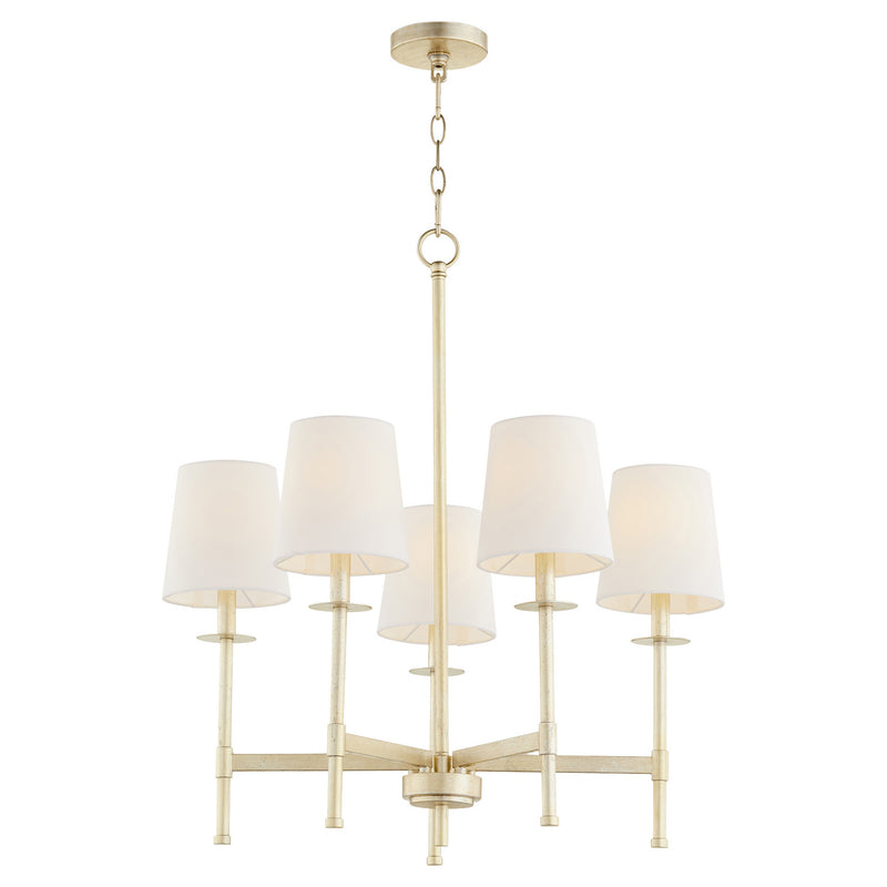 Quorum 624-5-60 Five Light Chandelier, Aged Silver Leaf