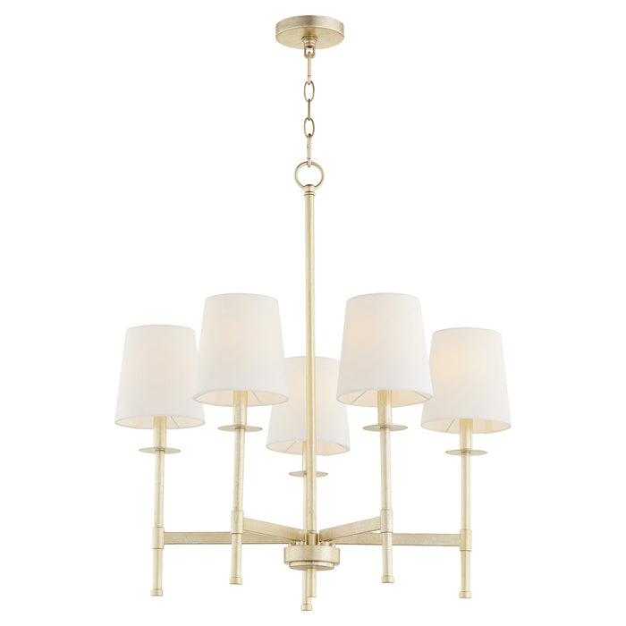 Quorum 624-5-60 Five Light Chandelier, Aged Silver Leaf