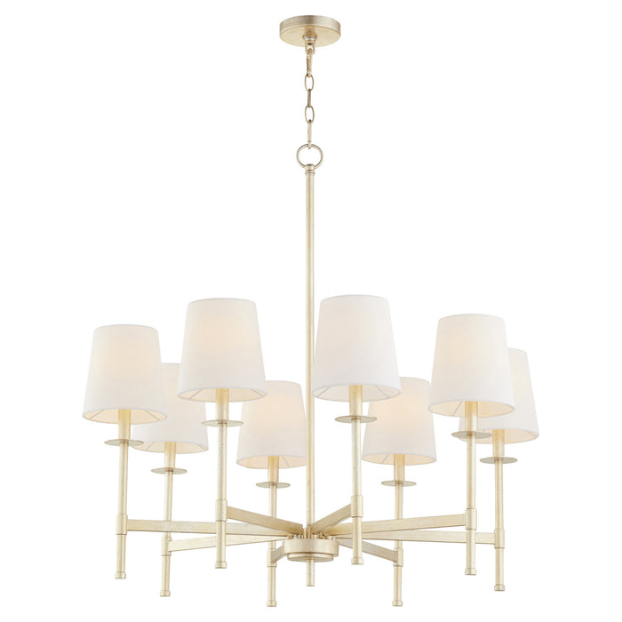 Quorum 624-8-60 Eight Light Chandelier, Aged Silver Leaf