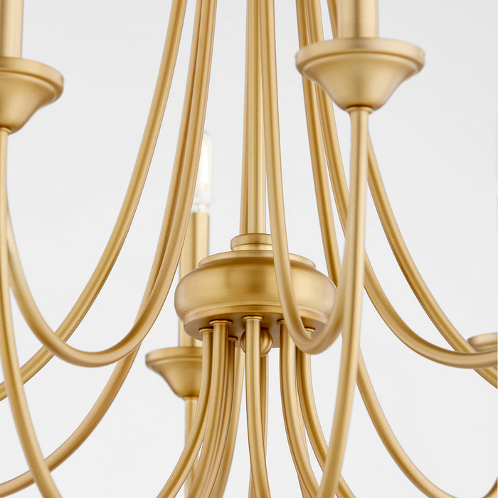 Quorum 6250-8-80 Eight Light Chandelier, Aged Brass