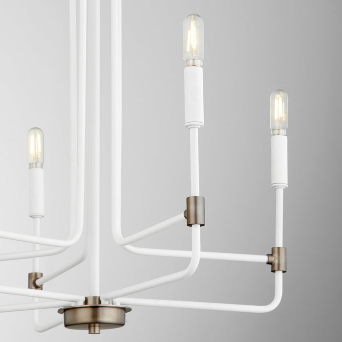 Quorum 633-5-0881 Five Light Chandelier, Studio White w/ Dark Brass