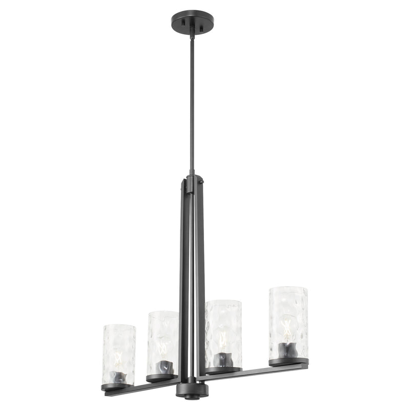 Quorum 6511-4-59 Four Light Linear Chandelier, Matte Black