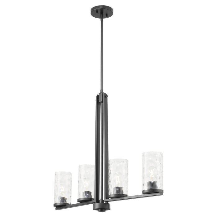 Quorum 6511-4-59 Four Light Linear Chandelier, Matte Black