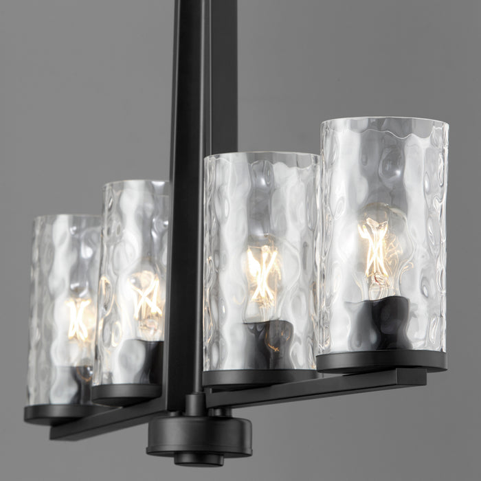 Quorum 6511-4-59 Four Light Linear Chandelier, Matte Black