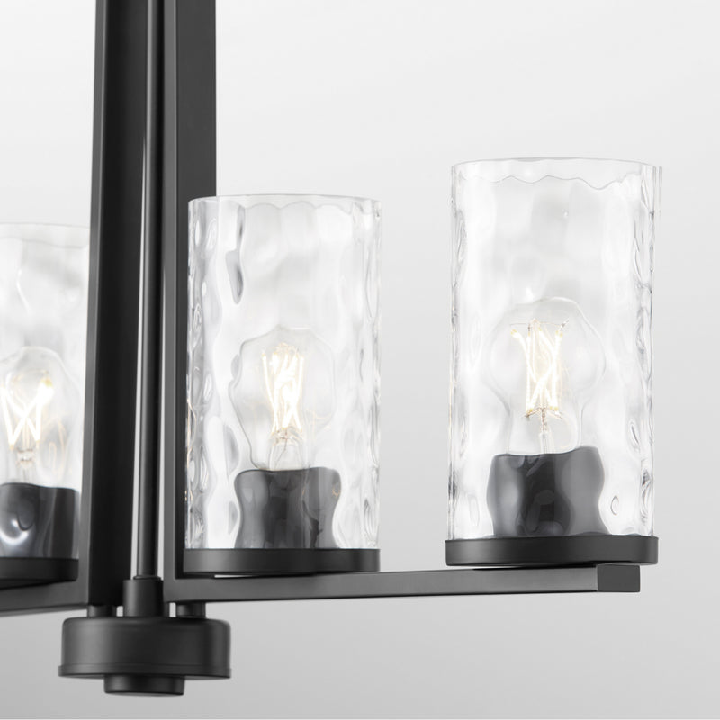 Quorum 6511-4-59 Four Light Linear Chandelier, Matte Black