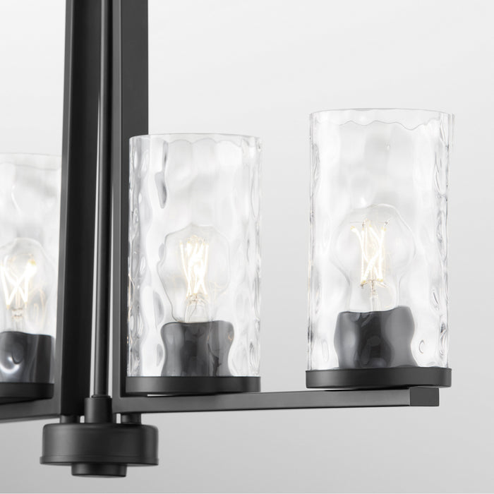 Quorum 6511-4-59 Four Light Linear Chandelier, Matte Black