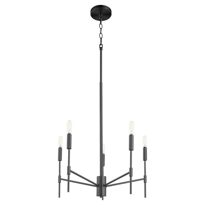Quorum 663-5-59 Five Light Chandelier, Matte Black
