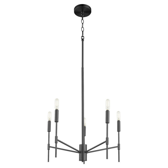 Quorum 663-5-59 Five Light Chandelier, Matte Black
