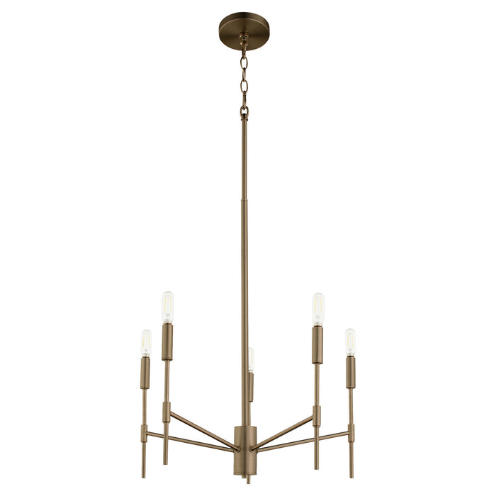 Quorum 663-5-81 Five Light Chandelier, Dark Brass