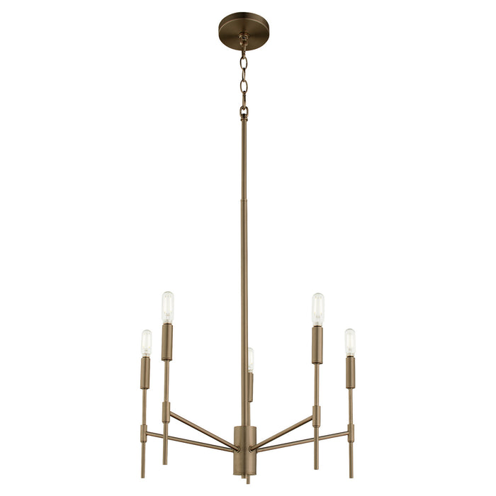 Quorum 663-5-81 Five Light Chandelier, Dark Brass