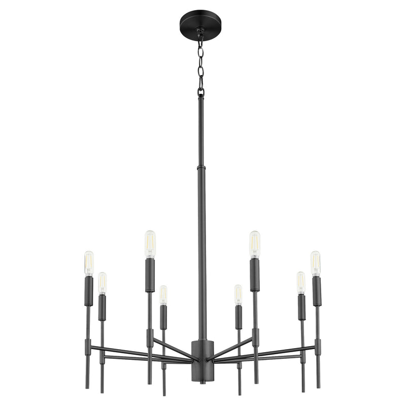Quorum 663-8-59 Eight Light Chandelier, Matte Black