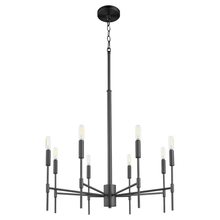 Quorum 663-8-59 Eight Light Chandelier, Matte Black