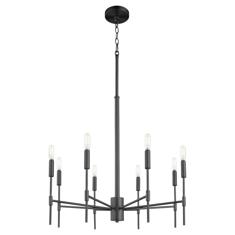 Quorum 663-8-59 Eight Light Chandelier, Matte Black