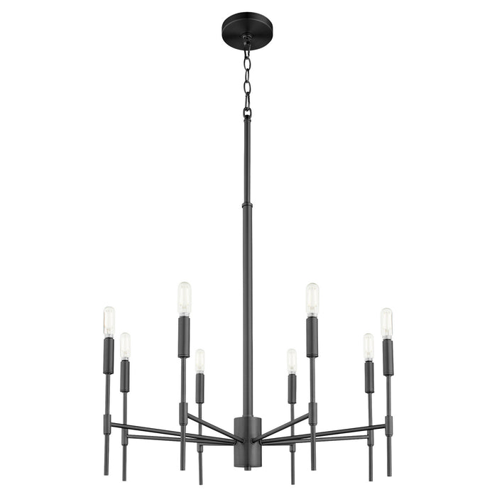 Quorum 663-8-59 Eight Light Chandelier, Matte Black