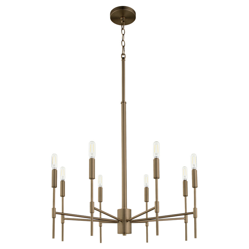 Quorum 663-8-81 Eight Light Chandelier, Dark Brass