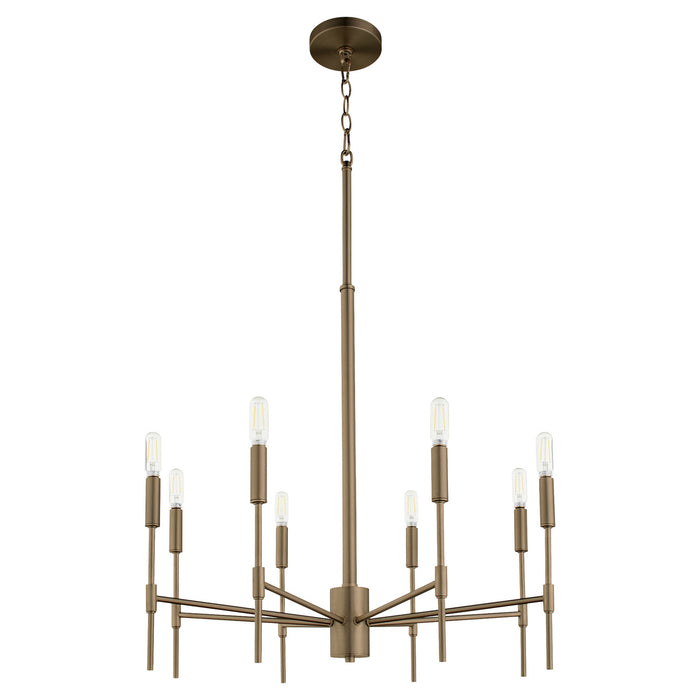 Quorum 663-8-81 Eight Light Chandelier, Dark Brass