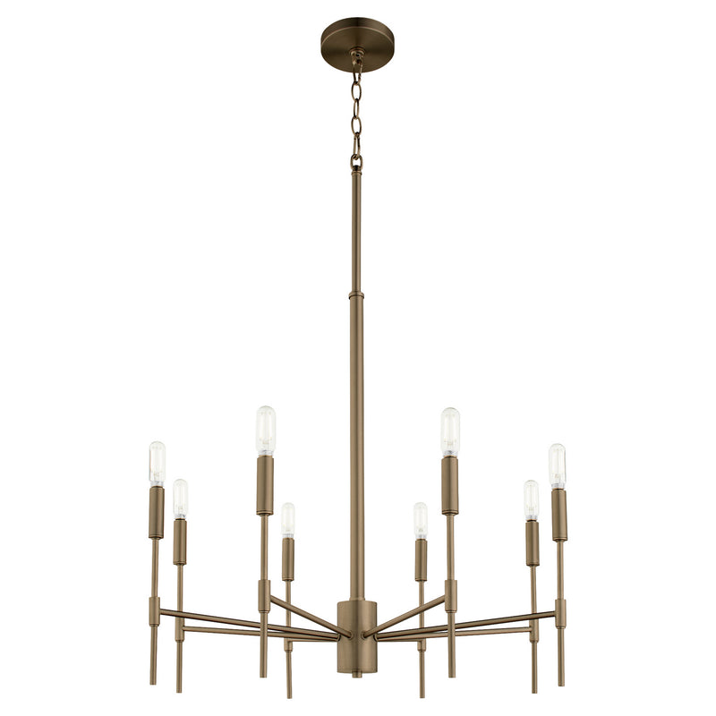 Quorum 663-8-81 Eight Light Chandelier, Dark Brass