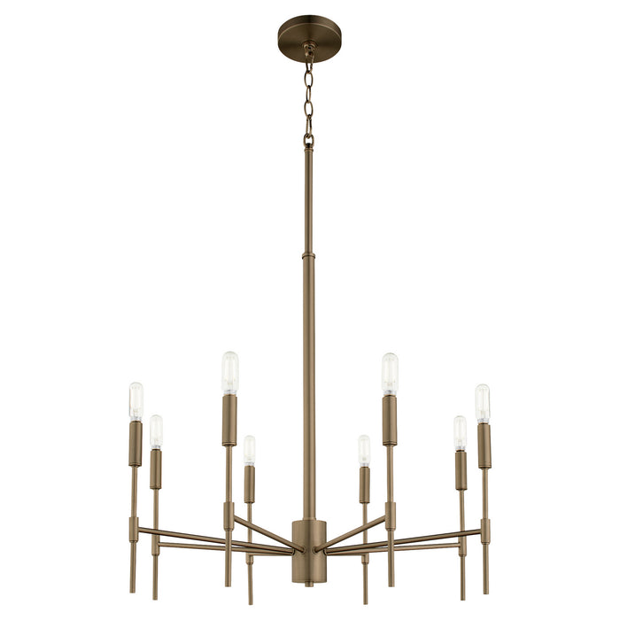 Quorum 663-8-81 Eight Light Chandelier, Dark Brass