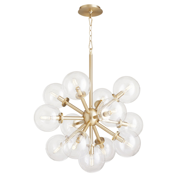 Quorum 8132-13-80 13 Light Pendant, Aged Brass