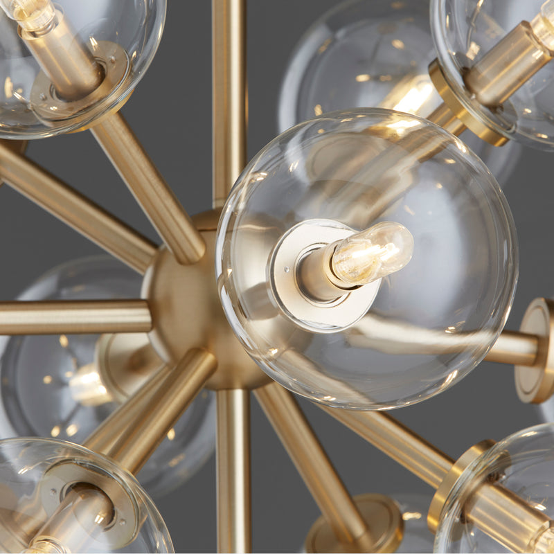Quorum 8132-13-80 13 Light Pendant, Aged Brass