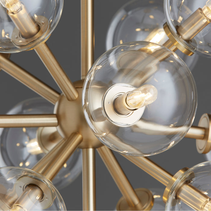 Quorum 8132-13-80 13 Light Pendant, Aged Brass