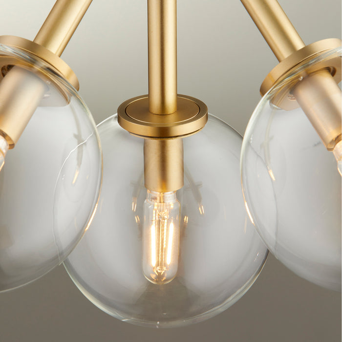 Quorum 8132-3-80 Three Light Pendant, Aged Brass