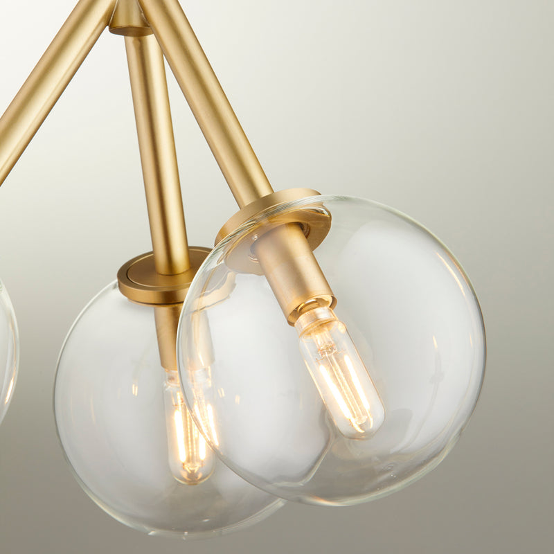 Quorum 8132-3-80 Three Light Pendant, Aged Brass