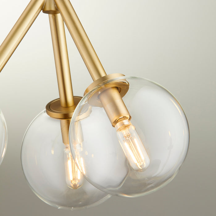 Quorum 8132-3-80 Three Light Pendant, Aged Brass