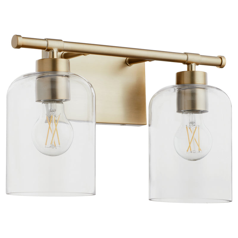 Quorum 5374-2-80 Two Light Vanity, Aged Brass