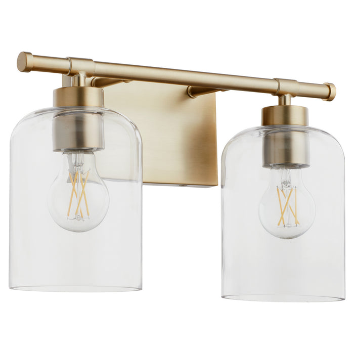 Quorum 5374-2-80 Two Light Vanity, Aged Brass