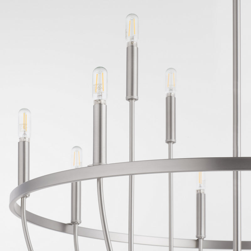 Quorum 6374-12-65 12 Light Chandelier, Satin Nickel