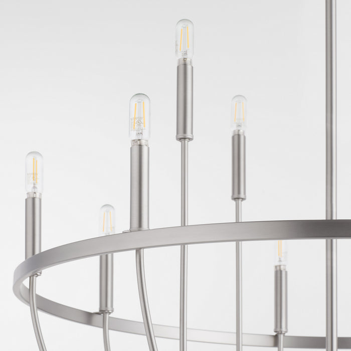 Quorum 6374-12-65 12 Light Chandelier, Satin Nickel
