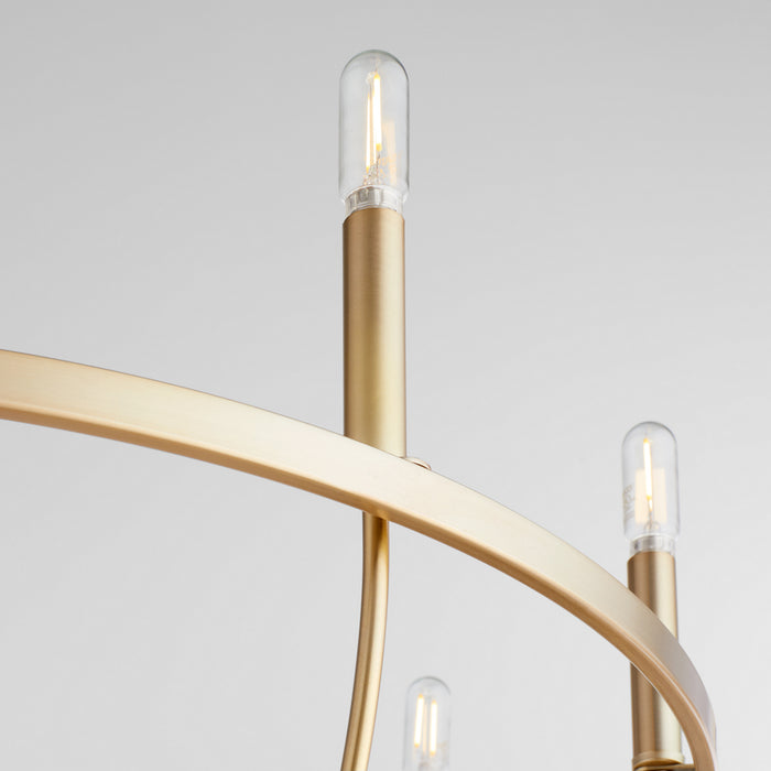 Quorum 6374-8-80 Eight Light Chandelier, Aged Brass
