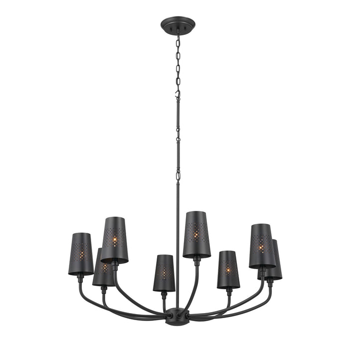 Kichler 52509BK Eight Light Chandelier, Black