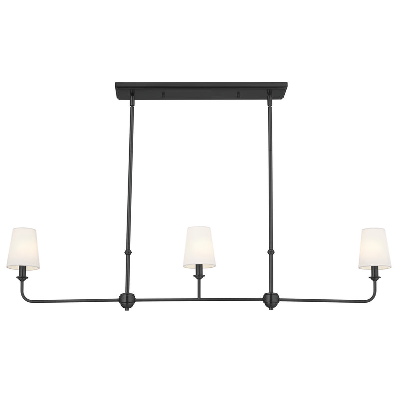 Kichler 52519BK Three Light Linear Chandelier, Black
