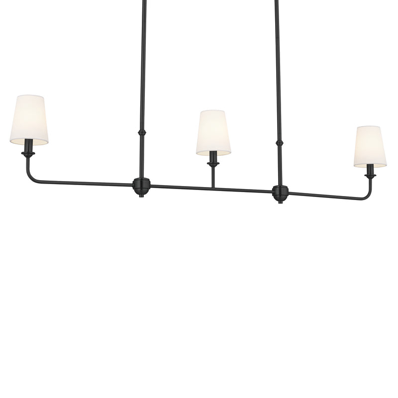 Kichler 52519BK Three Light Linear Chandelier, Black