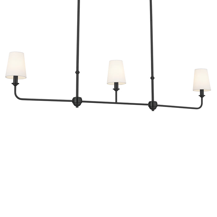 Kichler 52519BK Three Light Linear Chandelier, Black