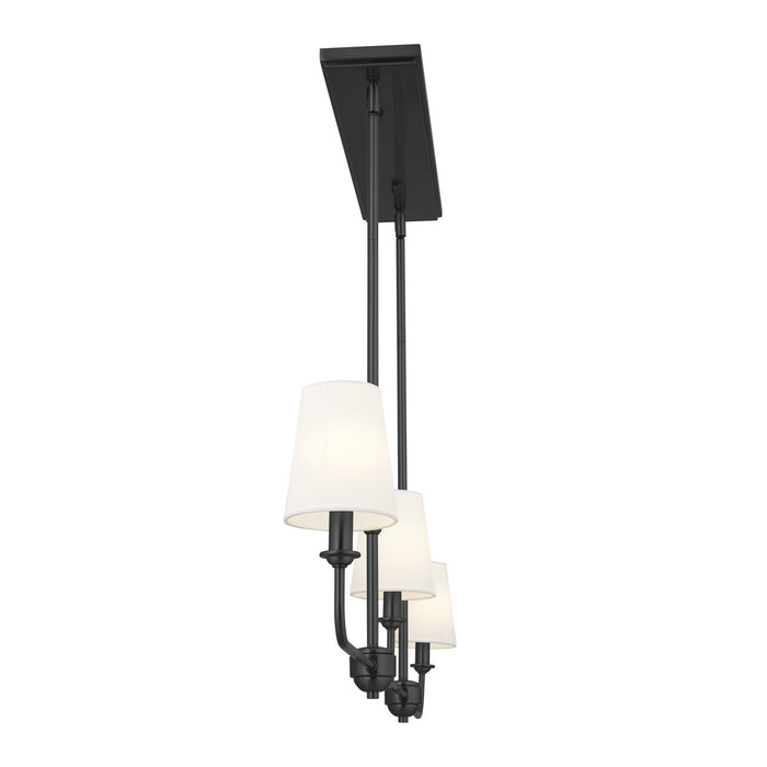 Kichler 52519BK Three Light Linear Chandelier, Black