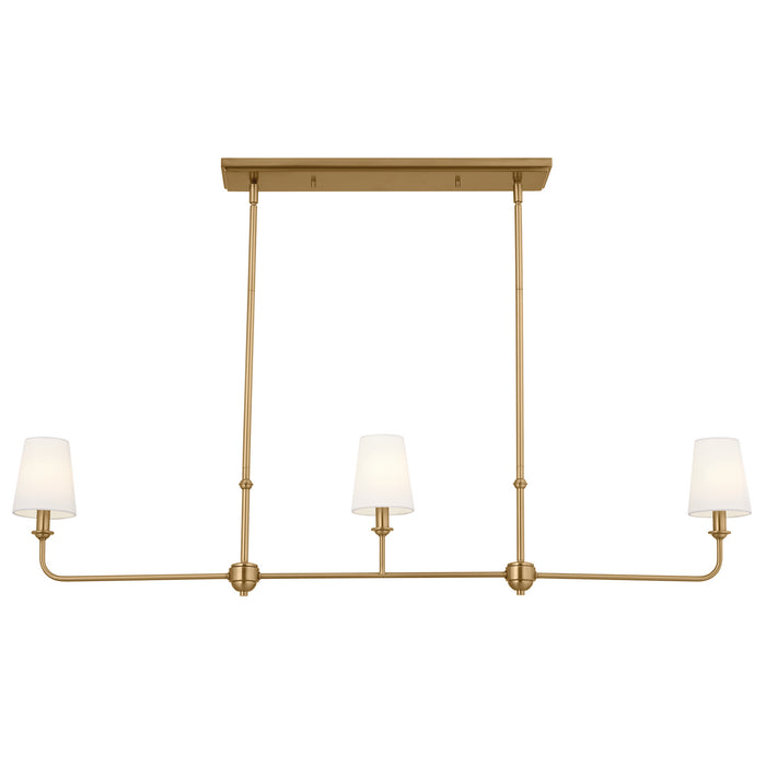 Kichler 52519BNB Three Light Linear Chandelier, Brushed Natural Brass